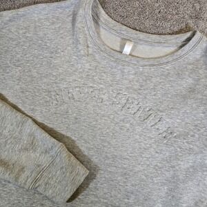 Fabletics Women's Gray Pullover 'Never Settle' Sweatshirt  Size XL